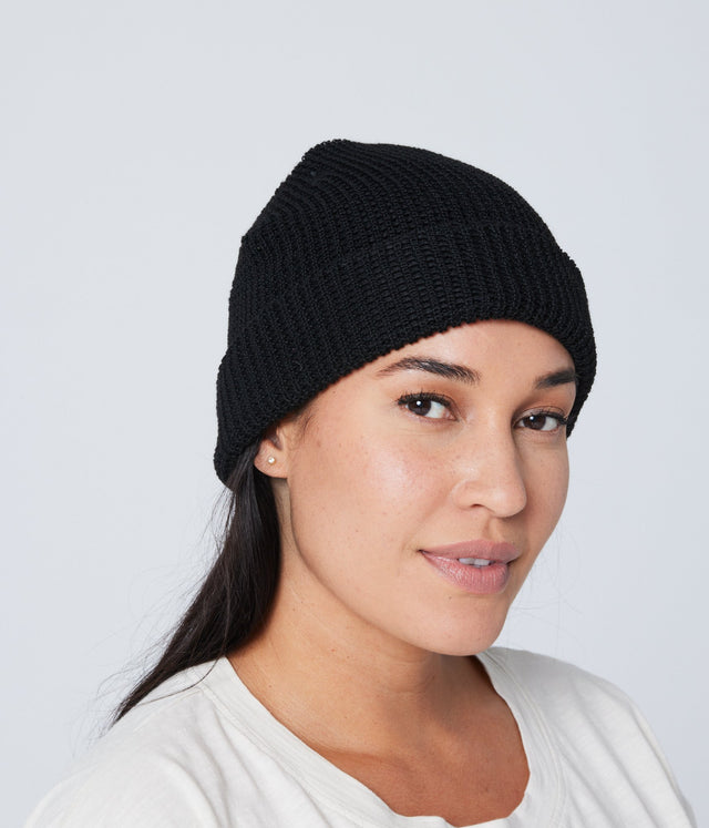 Recycled Waffle-Knit Beanie